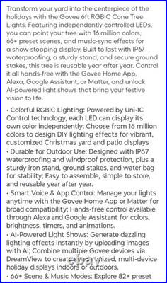 Govee 7.5ft Christmas Cone Tree Lights 370 LEDs RGBIC New In Box