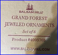 Grand Forest Jeweled Christmas Tree Ornaments Set 6 Pcs By Balsam Hill