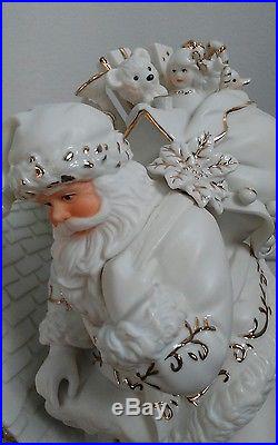 Grandeur Noel Collectors Edition 2003 White Porcelain Gold Firing Santa