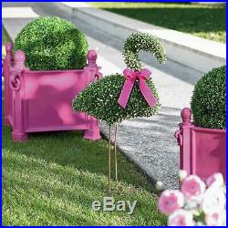 Grandin Road Ballard Designs Faux Boxwood Garden Flamingo Topiary Statue NIB