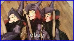 Grandin Road Halloween 3 Staked Witches