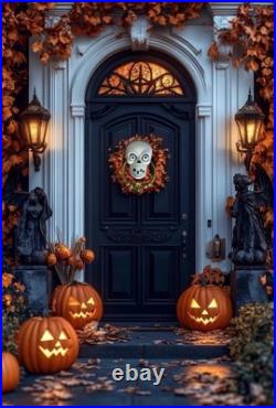 Grandin Road Halloween French Victorian Gothic Skull Eyes Door Knocker Music