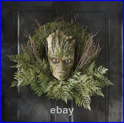 Grandin Road Ominous Forest Face Wreath 26 Halloween Tree Man Moss Decor. NEW