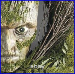 Grandin Road Ominous Forest Face Wreath 26 Halloween Tree Man Moss Decor. NEW