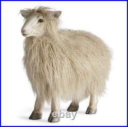 Grandin Road Wooly Sheep Home Decor Lifelike Faux Fleece Farmhouse Accent NEW
