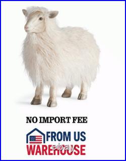 Grandin Road Wooly Sheep Ivory Faux Fleece Farmhouse Home Decor