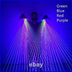 Green Blue Red Purple Multi-line RGB Laser Gloves Light Pair Rechargeable