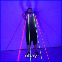 Green Blue Red Purple Multi-line RGB Laser Gloves Light Pair Rechargeable