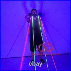 Green Blue Red Purple Multi-line RGB Laser Gloves Light Pair Rechargeable