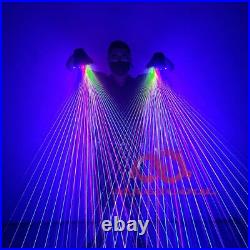 Green Blue Red Purple Multi-line RGB Laser Gloves Light Pair Rechargeable