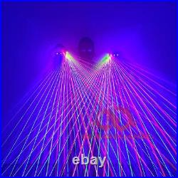 Green Blue Red Purple Multi-line RGB Laser Gloves Light Pair Rechargeable