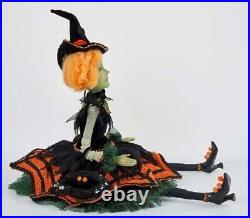 Green Faced Witch Lanky Leg Figurine 18 Halloween Katherine's Collection New
