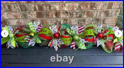 Green Monster Themed Christmas Garland, Green Monster Swag, Grinch 4