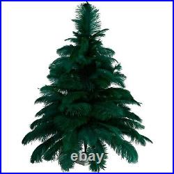 Green Ostrich Feather Christmas Tree Real Bird Feather Branches Stand Included
