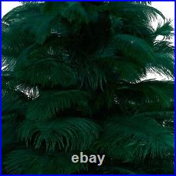 Green Ostrich Feather Christmas Tree Real Bird Feather Branches Stand Included