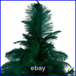 Green Ostrich Feather Christmas Tree Real Bird Feather Branches Stand Included