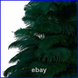 Green Ostrich Feather Christmas Tree Real Bird Feather Branches Stand Included