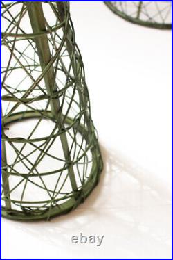 Green Willow Christmas Topiary Set With Natural Star Rattan XXL Set Of 3