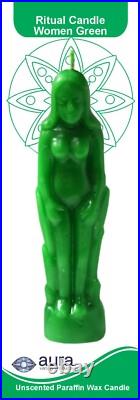 Green Woman Image 7.25 Candle Wicca Pagan Spell Hoodoo
