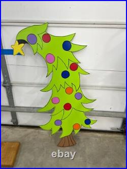 Grinch Bundle Cindy Lou, Christmas Tree, Whoville Sign Handpainted Wooden