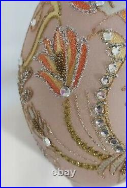 Gumps San Francisco Large Oval Pink and Gold Ornament