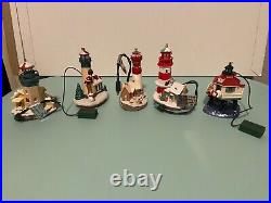 HALLMARK CHRISTMAS ORNAMENTS LIGHTHOUSE GREETINGS / HOLIDAY LIGHTHOUSE Lot Of 18