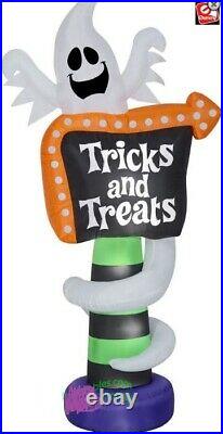 HALLOWEEN 8 FT TRICK OR TREAT SIGN GHOST Airblown Inflatable YARD DECORATION