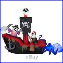 HALLOWEEN 9 Ft ANIMATED SKELETON PIRATE SHIP OCTOPUS Airblown Inflatable