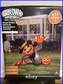 HALLOWEEN AIRBLOWN INFLATABLE GROUND BREAKER SCARECROW withLED ANIMATED 6.5FT NEW