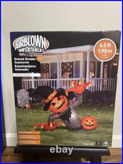 HALLOWEEN AIRBLOWN INFLATABLE GROUND BREAKER SCARECROW withLED ANIMATED 6.5FT NEW