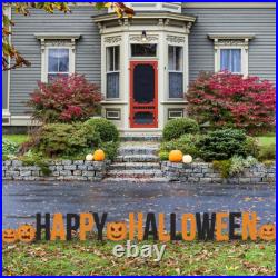 HAPPY HALLOWEEN Plastic Outdoor 20 Letter Set YARD SIGN Staked Standup Pumpkins