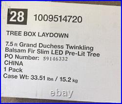 HDC 7.5 ft. Pre-Lit LED Grand Duchess Twinkling Fir SlimChristmas Tree T26