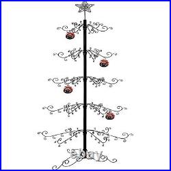 HOHIYA 7 Ft Wrought Iron Christmas Tree Ornament Display Stand Metal Holder H