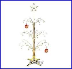 HOHIYA Metal Ornament Ball Christmas Display Tree Rotating Stand 60 Hooks. New