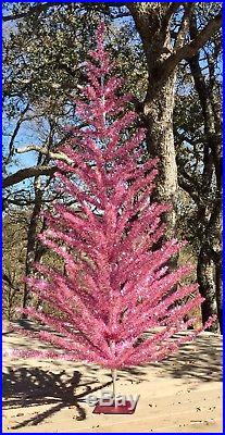 HOLY PINKALICIOUS! Vintage Pink Tinsel Christmas Tree 6 Vintage 1970s-80s