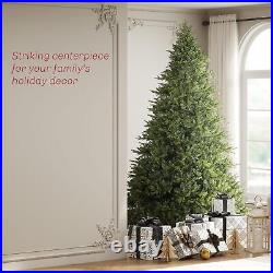 HOMCOM 12ft Artificial Christmas Tree with 8410 Tips Foldable Metal Stand