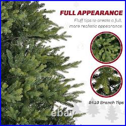 HOMCOM 12ft Artificial Christmas Tree with 8410 Tips Foldable Metal Stand