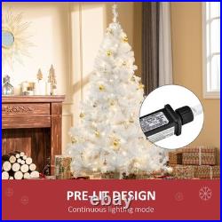 HOMCOM 6' Tall Prelit Christmas Tree Douglas Fir Artificial Christmas Tree