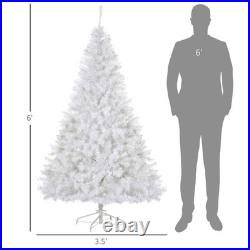 HOMCOM 6' Tall Prelit Christmas Tree Douglas Fir Artificial Christmas Tree