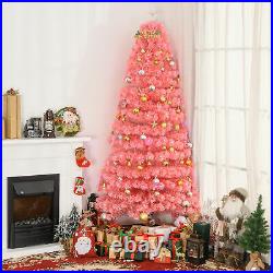 HOMCOM 7FT Artificial Tree Multi-Colored Pre-Lit Holiday Christmas Decoration