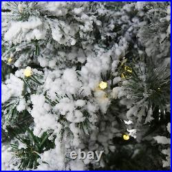HOMCOM 9ft Snow Flocked Fake Christmas Tree with 2094 Branches 900 LEDs