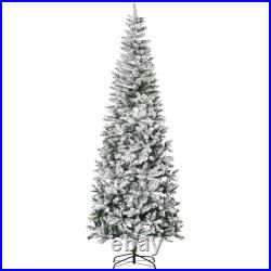 HOMCOM Christmas Tree with Unlit Snow Flocked Branches Holiday HOMCOM Christmas Tree with Unlit Snow Flocked Branches Holiday