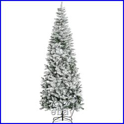 HOMCOM Christmas Tree with Unlit Snow Flocked Branches Holiday HOMCOM Christmas Tree with Unlit Snow Flocked Branches Holiday