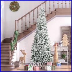HOMCOM Christmas Tree with Unlit Snow Flocked Branches Holiday HOMCOM Christmas Tree with Unlit Snow Flocked Branches Holiday