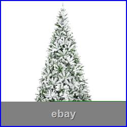HOMCOM Snow Flocked Artificial Christmas Tree Holiday Decoration Green