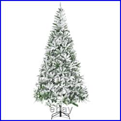 HOMCOM Snow Flocked Artificial Christmas Tree Holiday Decoration Green