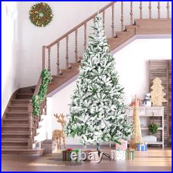 HOMCOM Snow Flocked Artificial Christmas Tree Holiday Decoration Green