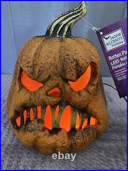 HTF Rotten Patch Pumpkin LED Flamming Head With Timer New with tags