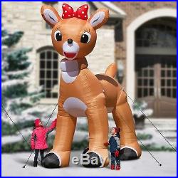 HUGE 12 FT. RUDOLPH’S CLARICE Super Durable Pre Lit Airblown Christmas Yard Art