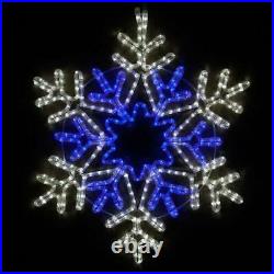 HUGE! 28 LED Lighted Snowflake Blue & White Christmas OUTDOOR Yard Decoration